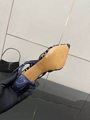 Kitlife Fendi Colibrì Lite High-heeled Dark Blue & Beige FF Chenille Slingbacks 85mm - 4