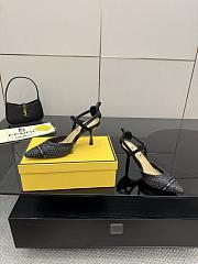 Kitlife Fendi Black Leather Braided High Heels 85mm - 2