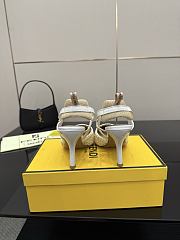 Kitlife Fendi White Leather Braided High Heels 85mm - 5