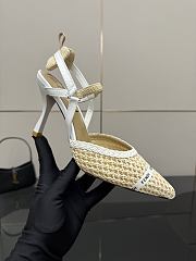Kitlife Fendi White Leather Braided High Heels 85mm - 4