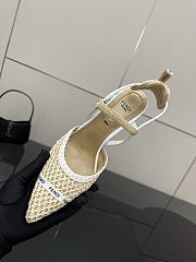 Kitlife Fendi White Leather Braided High Heels 85mm - 3