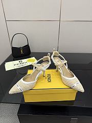 Kitlife Fendi White Leather Braided High Heels 85mm - 2