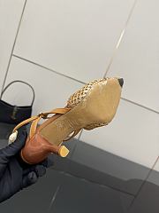 Kitlife Fendi Brown Leather Braided High Heels 85mm - 2