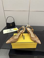 Kitlife Fendi Brown Leather Braided High Heels 85mm - 3
