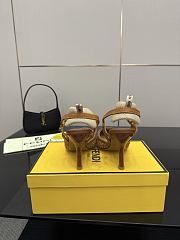 Kitlife Fendi Brown Leather Braided High Heels 85mm - 4