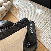 Kitlife Chanel 25C Thick-soled Flip Flops Black - 5