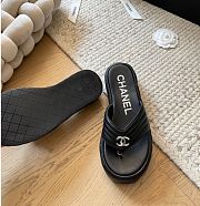 Kitlife Chanel 25C Thick-soled Flip Flops Black - 2