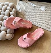 Kitlife Chanel 25C Thick-soled Flip Flops Pink - 5