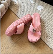 Kitlife Chanel 25C Thick-soled Flip Flops Pink - 6