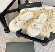 Kitlife Chanel 25C Thick-soled Flip Flops White - 6