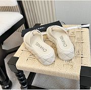 Kitlife Chanel 25C Thick-soled Flip Flops White - 2