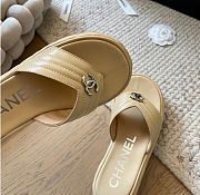 Kitlife Chanel 25C Thick-soled Flip Flops Beige - 6