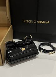 Kitlife Dolce & Gabbana Small Sicily Bag Black Patent Leather BB8615 18x11x6cm - 4