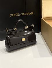 Kitlife Dolce & Gabbana Small Sicily Bag Dark Brown Patent Leather BB8615 18x11x6cm - 5