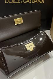 Kitlife Dolce & Gabbana Small Sicily Bag Dark Brown Patent Leather BB8615 18x11x6cm - 2