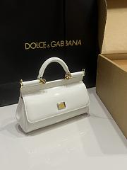 Kitlife Dolce & Gabbana Small Sicily Bag White Patent Leather BB8615 18x11x6cm - 4