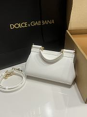 Kitlife Dolce & Gabbana Small Sicily Bag White Patent Leather BB8615 18x11x6cm - 3