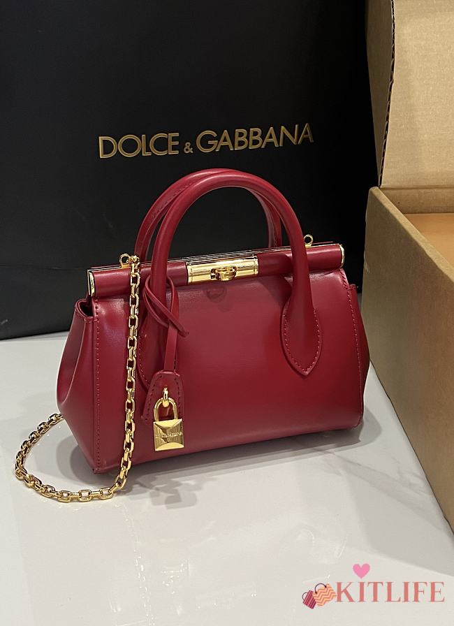 Kitlife Dolce & Gabbana Marlene Red Calfskin Bag 13.5x19x7cm - 1