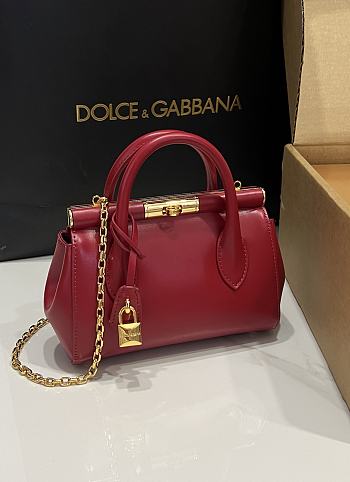 Kitlife Dolce & Gabbana Marlene Red Calfskin Bag 13.5x19x7cm