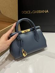 Kitlife Dolce & Gabbana Marlene Dark Blue Calfskin Bag 13.5x19x7cm - 5