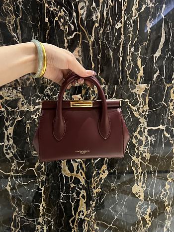 Kitlife Dolce & Gabbana Marlene Burgundy Calfskin Bag 13.5x19x7cm