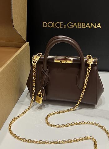 Kitlife Dolce & Gabbana Marlene Dark Brown Calfskin Bag 13.5x19x7cm