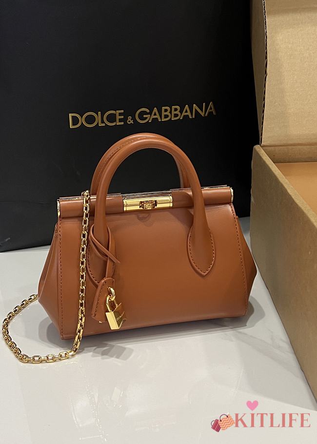Kitlife Dolce & Gabbana Marlene Brown Calfskin Bag 13.5x19x7cm - 1