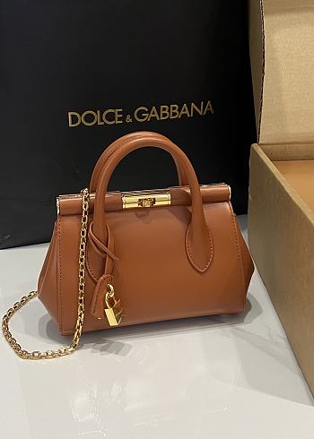 Kitlife Dolce & Gabbana Marlene Brown Calfskin Bag 13.5x19x7cm