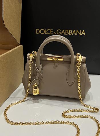 Kitlife Dolce & Gabbana Marlene Grey Calfskin Bag 13.5x19x7cm