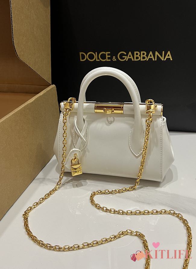 Kitlife Dolce & Gabbana Marlene White Calfskin Bag 13.5x19x7cm - 1