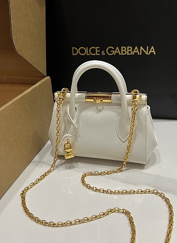 Kitlife Dolce & Gabbana Marlene White Calfskin Bag 13.5x19x7cm