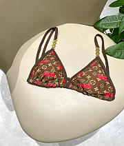 Kitlife Louis Vuitton Two-piece Swimsuit Brown Cherry - 4