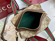 Kitlife Gucci Mini GG Handbag Dark Brown Leather Trim G859975 20x13x13cm - 6