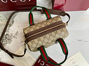 Kitlife Gucci Mini GG Handbag Dark Brown Leather Trim G859975 20x13x13cm - 4