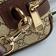 Kitlife Gucci Mini GG Handbag Dark Brown Leather Trim G859975 20x13x13cm - 2