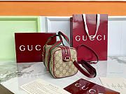 Kitlife Gucci Mini GG Handbag Red Leather Trim G859975 20x13x13cm - 6