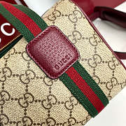 Kitlife Gucci Mini GG Handbag Red Leather Trim G859975 20x13x13cm - 5