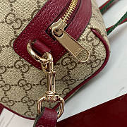Kitlife Gucci Mini GG Handbag Red Leather Trim G859975 20x13x13cm - 4