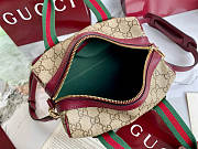 Kitlife Gucci Mini GG Handbag Red Leather Trim G859975 20x13x13cm - 3