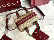 Kitlife Gucci Mini GG Handbag Red Leather Trim G859975 20x13x13cm - 2