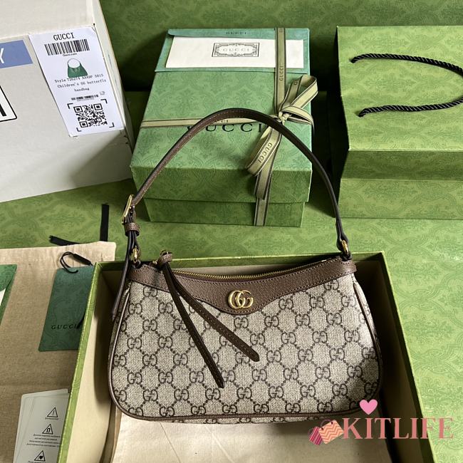 Kitlife Gucci Ophidia Small Shoulder Bag Beige & Brown 735145 25x15x6.5cm  - 1