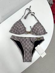 Kitlife Gucci Metal Logo-embellished Printed Bikini Beige - 1