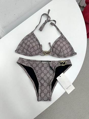 Kitlife Gucci Metal Logo-embellished Printed Bikini Beige