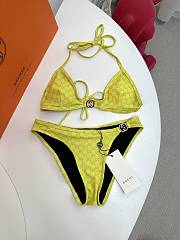 Kitlife Gucci Metal Logo-embellished Printed Bikini Yellow - 1