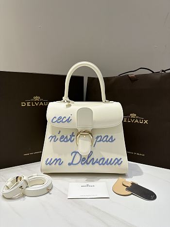 Kitlife Delvaux Humour MM Brillant Satchel in White 28cm