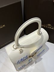 Kitlife Delvaux Humour MM Brillant Satchel in White 28cm - 4