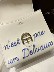 Kitlife Delvaux Humour MM Brillant Satchel in White 28cm - 2