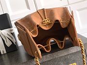 Kitlife Chanel 25C Drawstring Bucket Hobo Bag Brown Grained Leather 30×26×14cm - 6