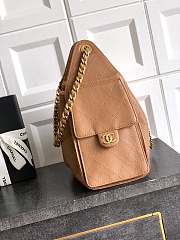 Kitlife Chanel 25C Drawstring Bucket Hobo Bag Brown Grained Leather 30×26×14cm - 2
