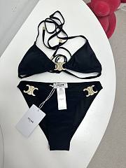 Kitlife Celine Arc de Triomphe Metal Logo Swimsuit Black - 1